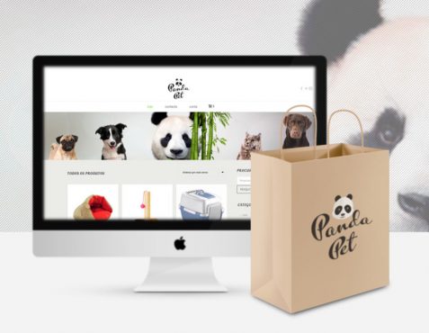 Panda Pet, petshop online website MacBook e saco de papel